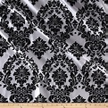 Flocked Damask Taffetta White/Black Fabric By The Yard | Fabric decor ...