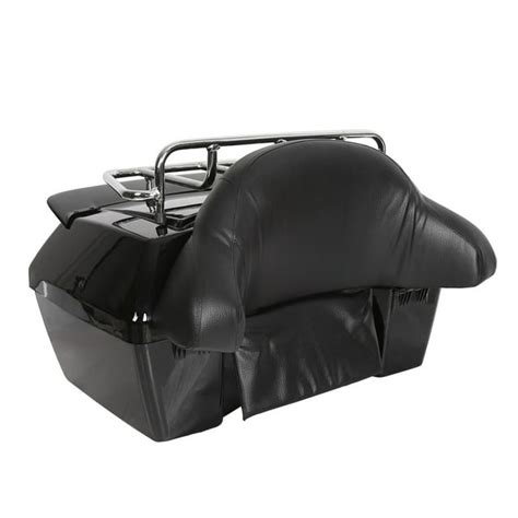 Motorcycle Tour Pack Trunk Tail Luggage Box W Tail Light And Top Rack