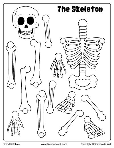 Skeleton Cut And Paste Tims Printables