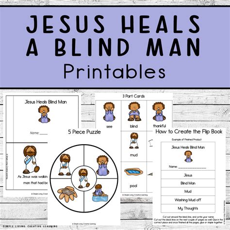Jesus Heals Blind Man Printables Simple Living Creative Learning