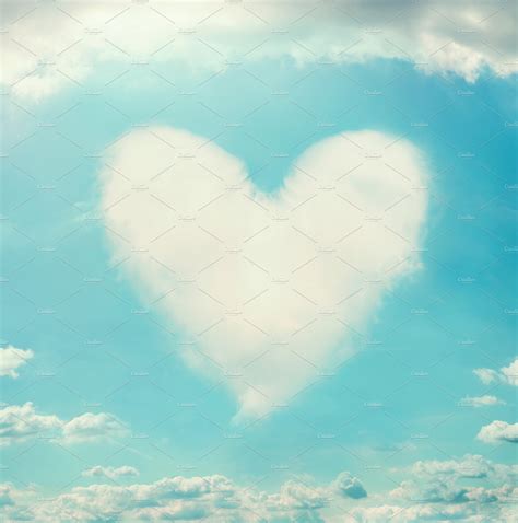 Clouds Shaped Heart At Blue Sky High Quality Holiday Stock Photos