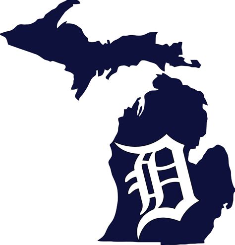 Detroit Tigers Old English D State Of Michigan Etsy