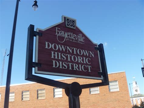 Sign For The Fayetteville NC Downtown Historic District