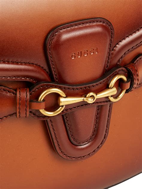 Lyst Gucci Lady Web Medium Leather Shoulder Bag In Brown