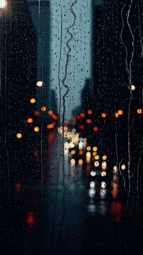 Rain Drops On Window Glass Mobile Wallpaper Hd Mobile Walls