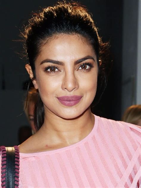 how pretty is this pink lipstick on priyanka chopra at the altuzarra show a subtle brown smoky