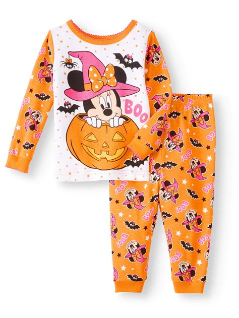 Minnie Mouse Halloween Glow In The Dark Cotton Tight Fit Pajamas 2