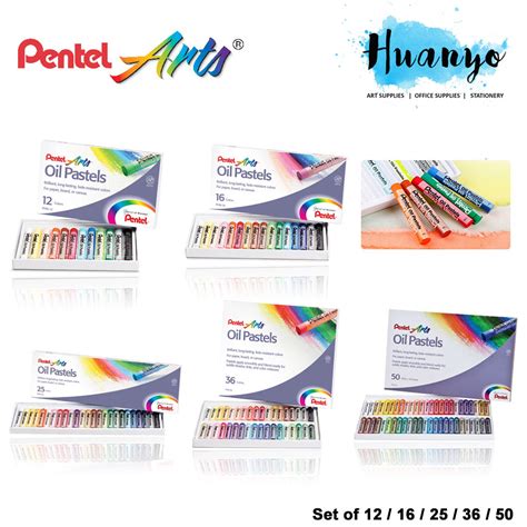 Pentel Arts Oil Pastels Colour Set Of 12 16 25 36 50 Color