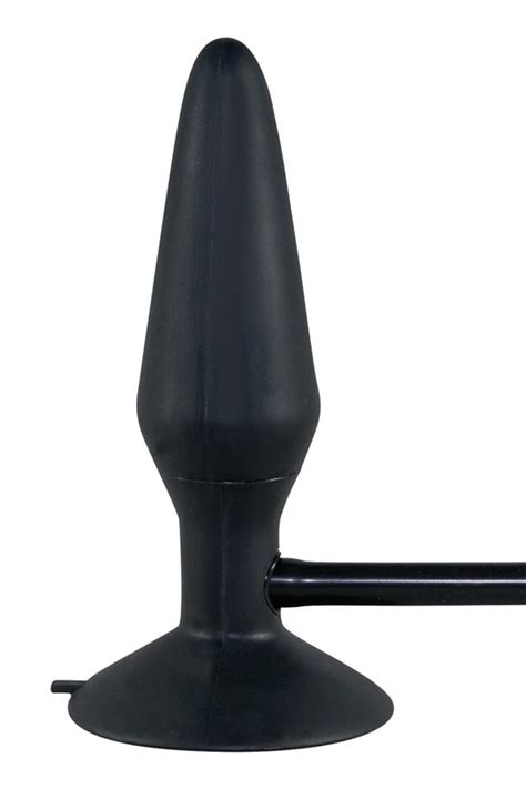 true black inflatable anal plug diskret levering