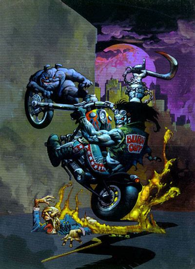 Lobo On A Motorcycle Simon Bisley Comic Art Art