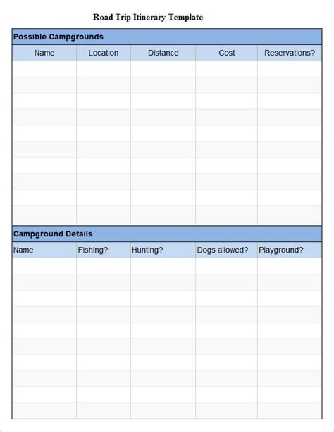 Free Excel Travel Itinerary Template ~ Excel Templates