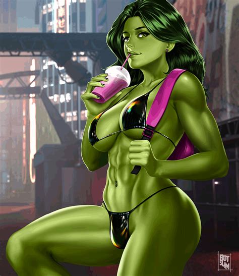 She Hulk Bikini Futanari By Botslim Hentai Foundry