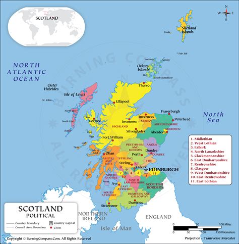 Scotland Council Areas Map Hd
