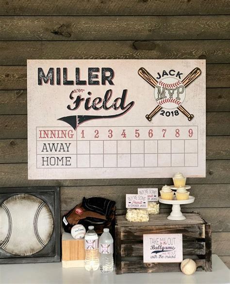 Scoreboard Baseball Backdrop Customized Printable File Click On