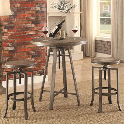 Table 4 chairs set 5 pcs dining set dining room furniture. Coaster 10181 Three Piece Adjustable Height Pub Table and ...