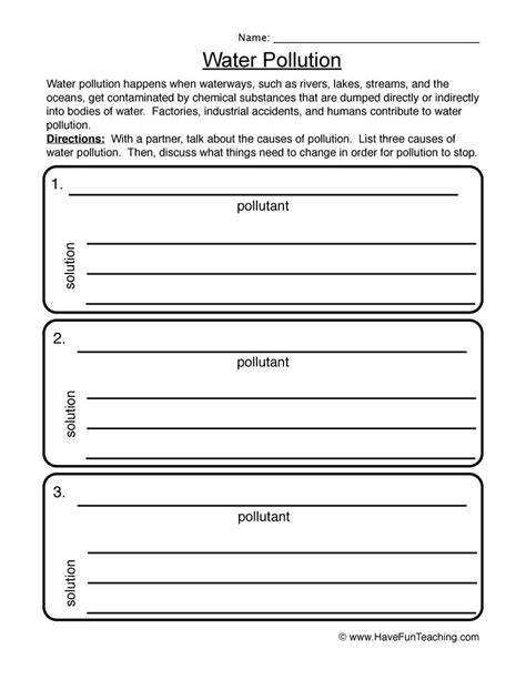 .math worksheets, math worksheets with answer keys, math worksheets for grade 2. pollution worksheet 2 | Water pollution, Pollution activities, Pollution