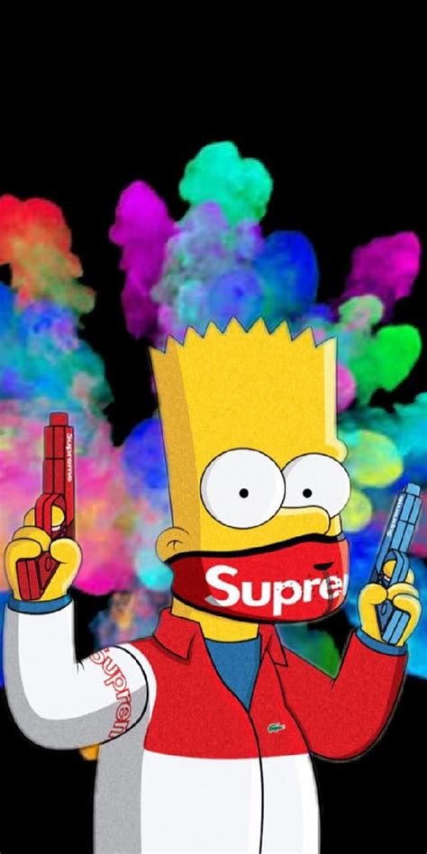 Simpson Supreme Wallpaper Iphone Lit Bart Simpson Wallpaper Cool