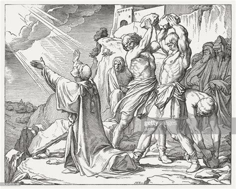 Stoning Of Stephen Wood Engraving Published 1890 High Res Vector