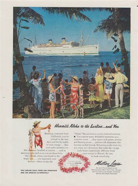 Hawaii S Aloha To Matson Lines S S Lurline And YOU Ad 1954 T