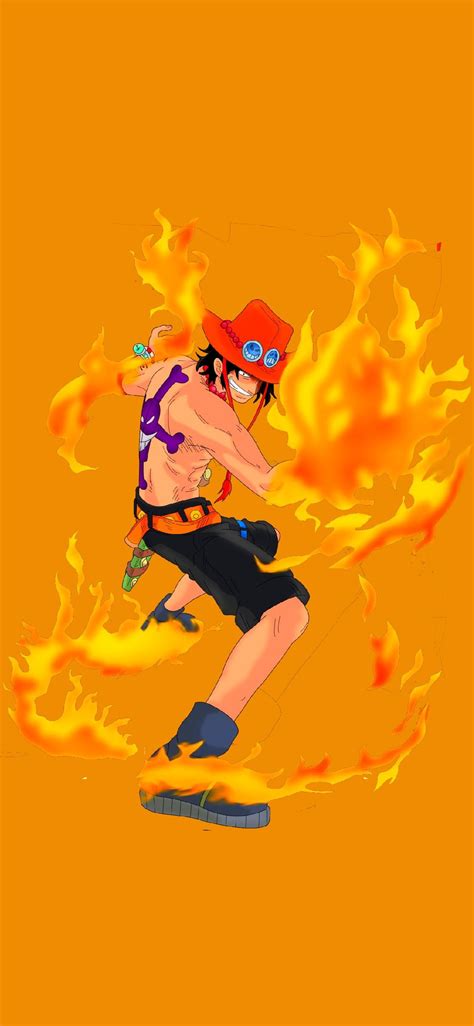 Onepieceanime Portgasdace Iphone11pro Wallpers Orange One Piece