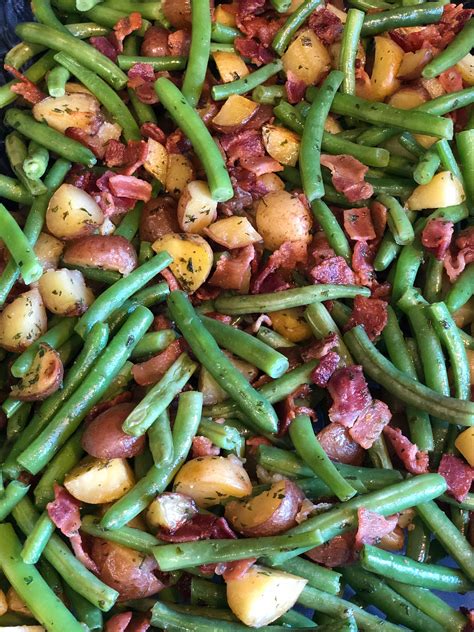 Green Beans With Bacon And Potatoes Green Beans Green Beans With