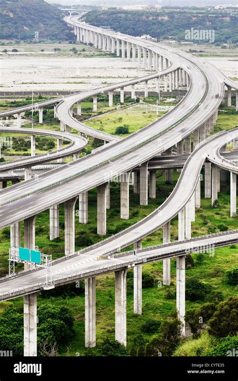 Architecture Of Highway Construction With Beautiful Curves In Daytime
