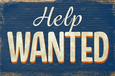 A Vintage help wanted sign | Stock Photos ~ Creative Market