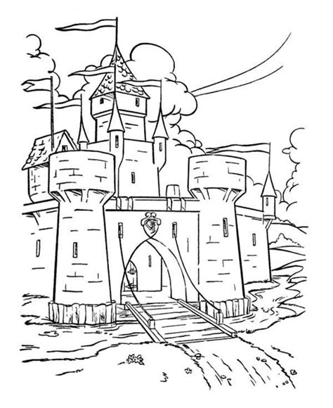 Shooting sniper rifle coloring page. God is my fortress | Castle coloring page, Castle drawing ...