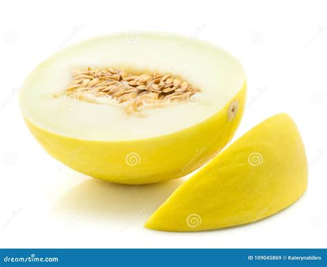 Fresh Honeydew Melon Isolated On White Stock Image Image Of Canary