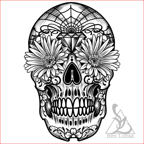 Day Of The Dead Skull Drawings At Explore