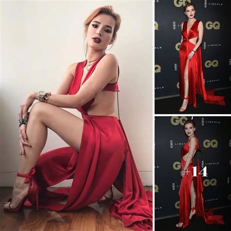 Red Sexy Bella Thorne Flashes Her Long Legs And Some Serious Sideboob In Sexy Red Thigh Split