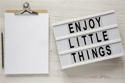 Enjoy Little Things Words On A Modern Board Clipboard With Blank