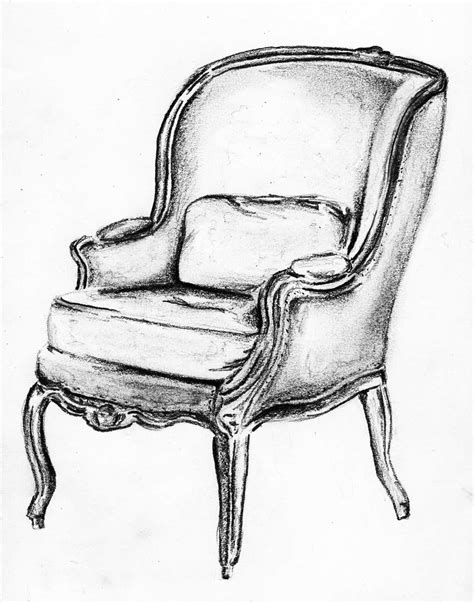Bergere Sketch Andrea Andert Drawing Furniture Chair Drawing