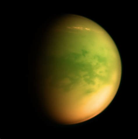 Titan is the sixth ellipsoidal moon from saturn. Titan, moon of Saturn, observed by the Cassini space probe ...