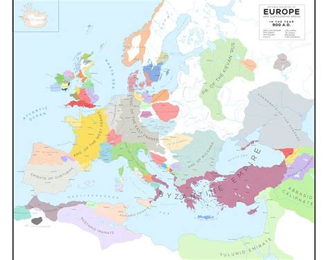 Map Of Europe In 1444 Etsy 日本 Europe Map Historical Maps Map