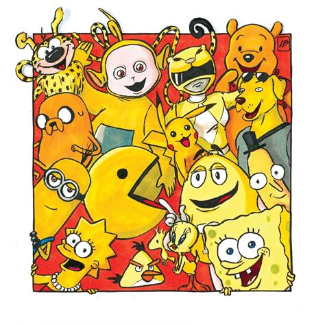 Famous Yellow Characters Together Art By Linda Buderbala On Instagram