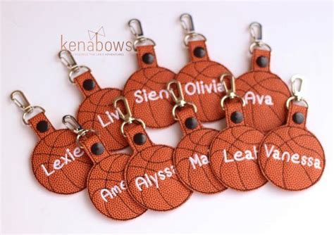 Basketball Keychains With Name Tags On Them