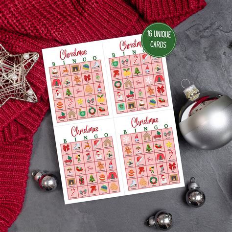 Printable Christmas Bingo Holiday Games Bingo Cards Etsy