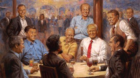 Painting Shows Trump Hanging Out With Lincoln And Nixon He Loves It