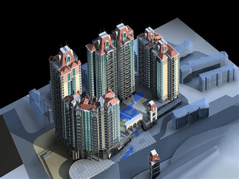 Cityscape Design With Multiple Skyscraper 3d Model Max 3ds