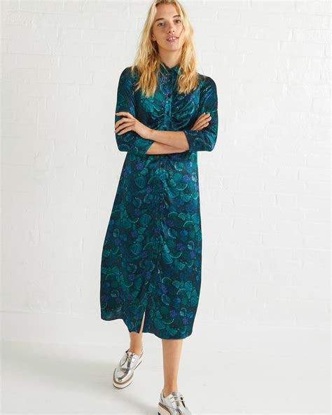 Prices start as low as $10. Oliver Bonas Crayon Floral Shirt Dress in Blue - Lyst
