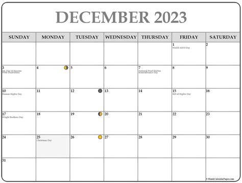 December 2020 Lunar Calendar Moon Phase Calendar