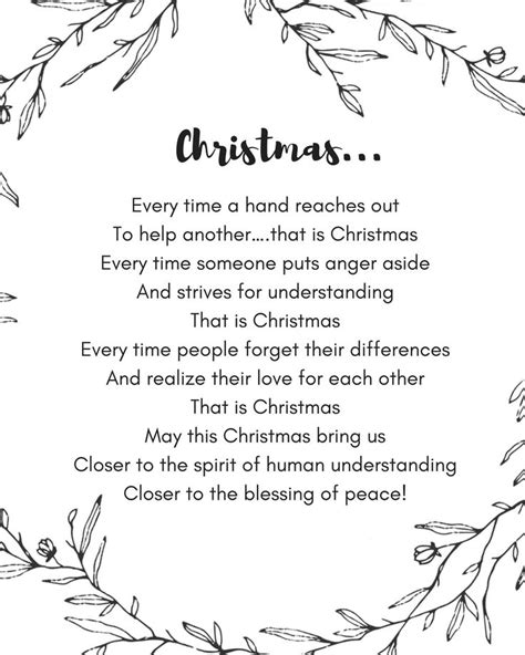 Christmas Printable Christmas Poem Winter Decorations Etsy
