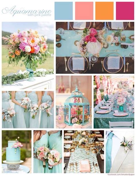 Aquamarine Pink Wedding Colors Aquamarine Wedding Wedding Color Schemes