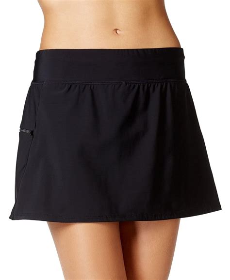 Swim Solutions Womens Zip Pocket Swim Skort Black 18 Clothing Skirts