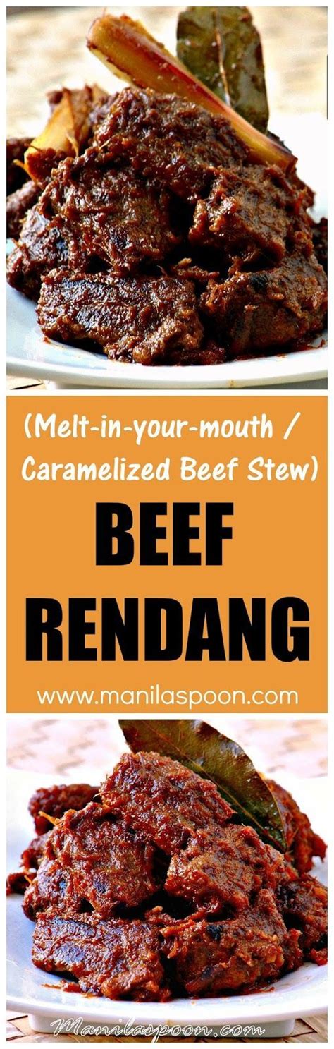 Manila Spoon Beef Rendang Recipes Cooking Meat Recipes