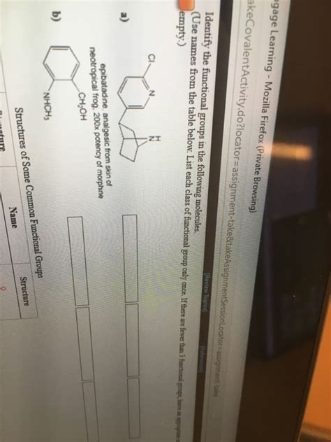 Solved Identify The Functional Groups In The Molecules