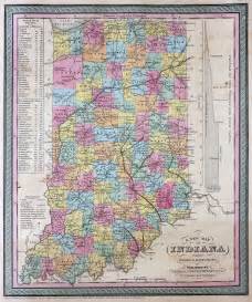 Map Of Indiana By Thomas Cowperthwait And Co 1850
