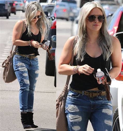 Hilary Duff Uses Tinder In Skin Tight Ripped Tortoise Jeans