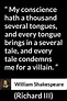 William Shakespeare about conscience (“Richard III”, 1597 ...